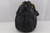 Auth PRADA Tessuto Gaufre Nylon Leather 2Way Shoulder Hand Tote Bag Black 4046J