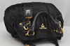 Auth PRADA Tessuto Gaufre Nylon Leather 2Way Shoulder Hand Tote Bag Black 4046J