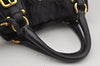 Auth PRADA Tessuto Gaufre Nylon Leather 2Way Shoulder Hand Tote Bag Black 4046J