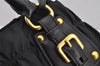 Auth PRADA Tessuto Gaufre Nylon Leather 2Way Shoulder Hand Tote Bag Black 4046J