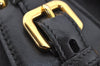 Auth PRADA Tessuto Gaufre Nylon Leather 2Way Shoulder Hand Tote Bag Black 4046J