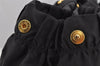 Auth PRADA Tessuto Gaufre Nylon Leather 2Way Shoulder Hand Tote Bag Black 4046J