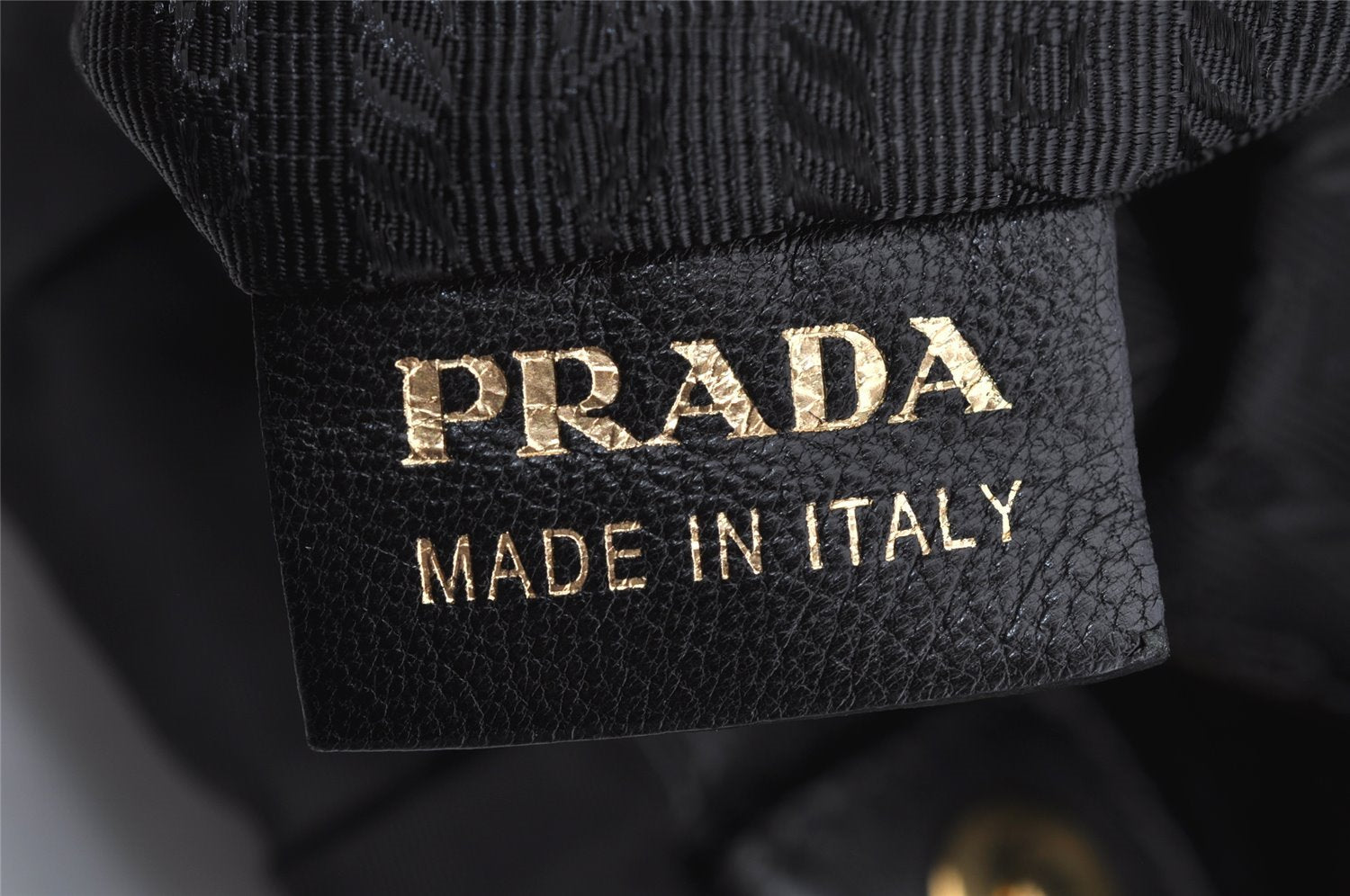 Auth PRADA Tessuto Gaufre Nylon Leather 2Way Shoulder Hand Tote Bag Black 4046J