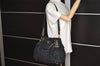 Auth PRADA Tessuto Gaufre Nylon Leather 2Way Shoulder Hand Tote Bag Black 4046J