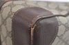 Authentic GUCCI Web Sherry Line Hand Boston Bag GG PVC Leather Brown Junk 4046K