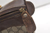 Authentic GUCCI Web Sherry Line Hand Boston Bag GG PVC Leather Brown Junk 4046K