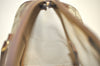 Authentic GUCCI Web Sherry Line Hand Boston Bag GG PVC Leather Brown Junk 4046K