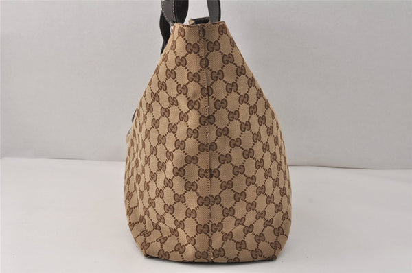 Authentic GUCCI Icon Bit Shoulder Tote Bag GG Canvas Leather 229852 Brown 4047K