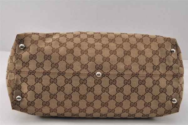 Authentic GUCCI Icon Bit Shoulder Tote Bag GG Canvas Leather 229852 Brown 4047K