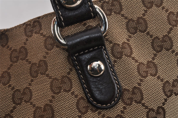 Authentic GUCCI Icon Bit Shoulder Tote Bag GG Canvas Leather 229852 Brown 4047K