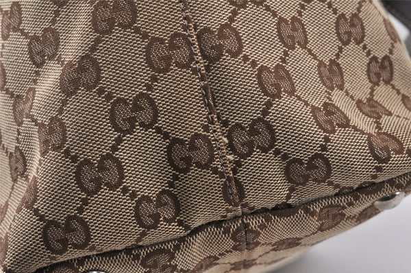 Authentic GUCCI Icon Bit Shoulder Tote Bag GG Canvas Leather 229852 Brown 4047K