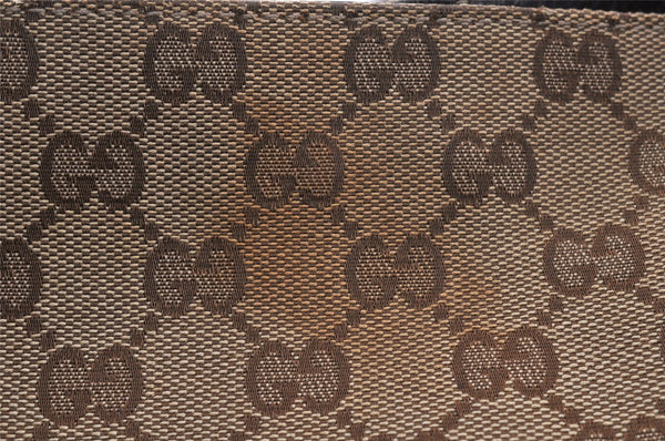 Authentic GUCCI Icon Bit Shoulder Tote Bag GG Canvas Leather 229852 Brown 4047K