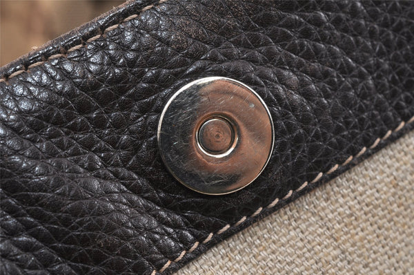 Authentic GUCCI Icon Bit Shoulder Tote Bag GG Canvas Leather 229852 Brown 4047K