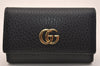 Auth GUCCI GG Marmont Double G 6 Hooks Key Case Leather 456118 Black Box 4049J