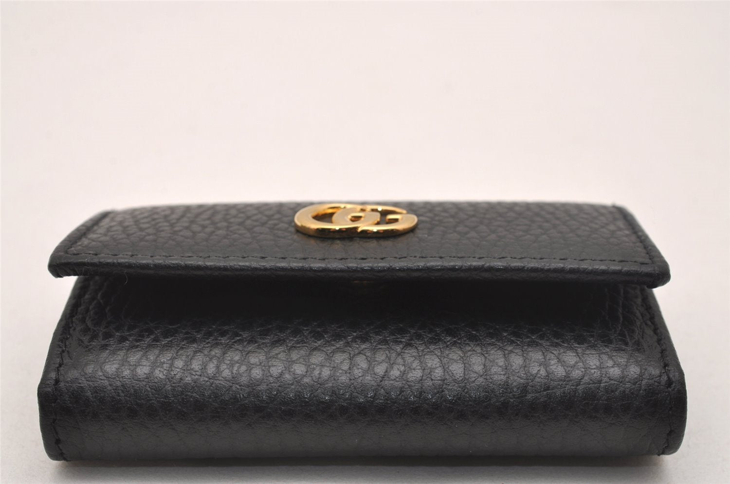 Auth GUCCI GG Marmont Double G 6 Hooks Key Case Leather 456118 Black Box 4049J