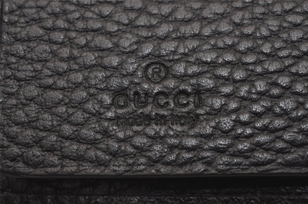 Auth GUCCI GG Marmont Double G 6 Hooks Key Case Leather 456118 Black Box 4049J