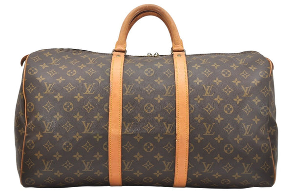 Authentic Louis Vuitton Monogram Keepall 50 Travel Boston Bag M41426 LV 4049K