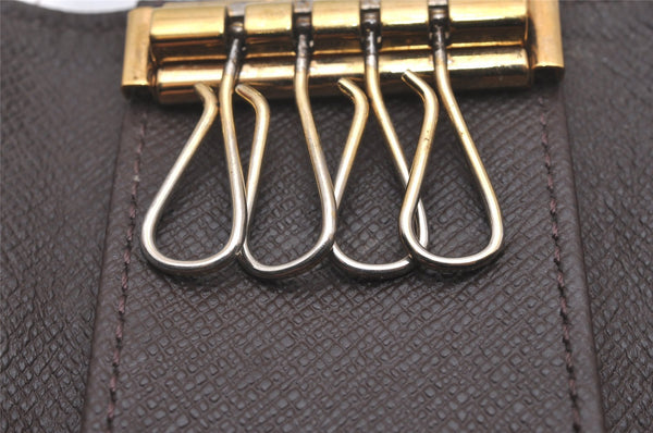 Authentic Louis Vuitton Monogram Mini Lin Multicles 4 Hooks Key Case Brown 4052I