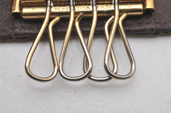 Authentic Louis Vuitton Monogram Mini Lin Multicles 4 Hooks Key Case Brown 4052I