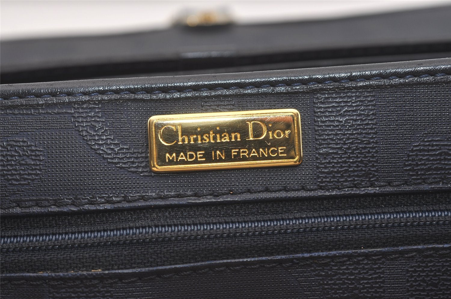 Authentic Christian Dior Trotter Shoulder Cross Bag Purse PVC Leather Blue 4053J