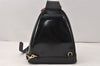 Authentic GUCCI Vintage Bamboo Shoulder Bag Purse Enamel Black Junk 4053K