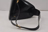 Authentic GUCCI Vintage Bamboo Shoulder Bag Purse Enamel Black Junk 4053K