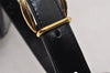 Authentic GUCCI Vintage Bamboo Shoulder Bag Purse Enamel Black Junk 4053K