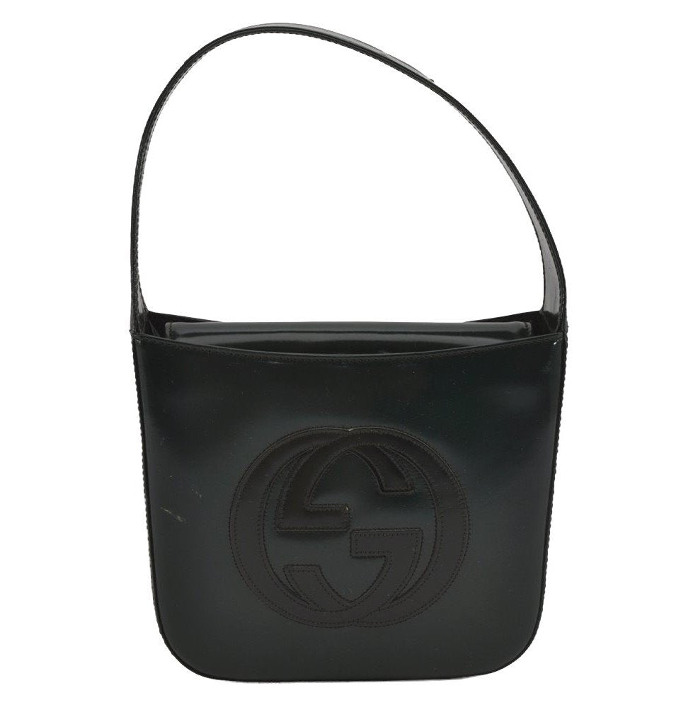 Authentic GUCCI Vintage Shoulder Hand Bag Purse Leather Green Junk 4054J