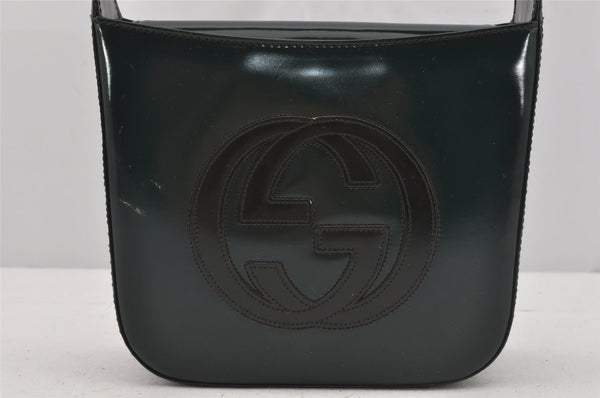 Authentic GUCCI Vintage Shoulder Hand Bag Purse Leather Green Junk 4054J