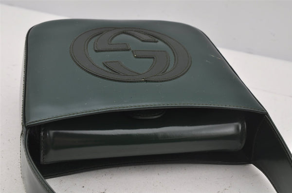 Authentic GUCCI Vintage Shoulder Hand Bag Purse Leather Green Junk 4054J