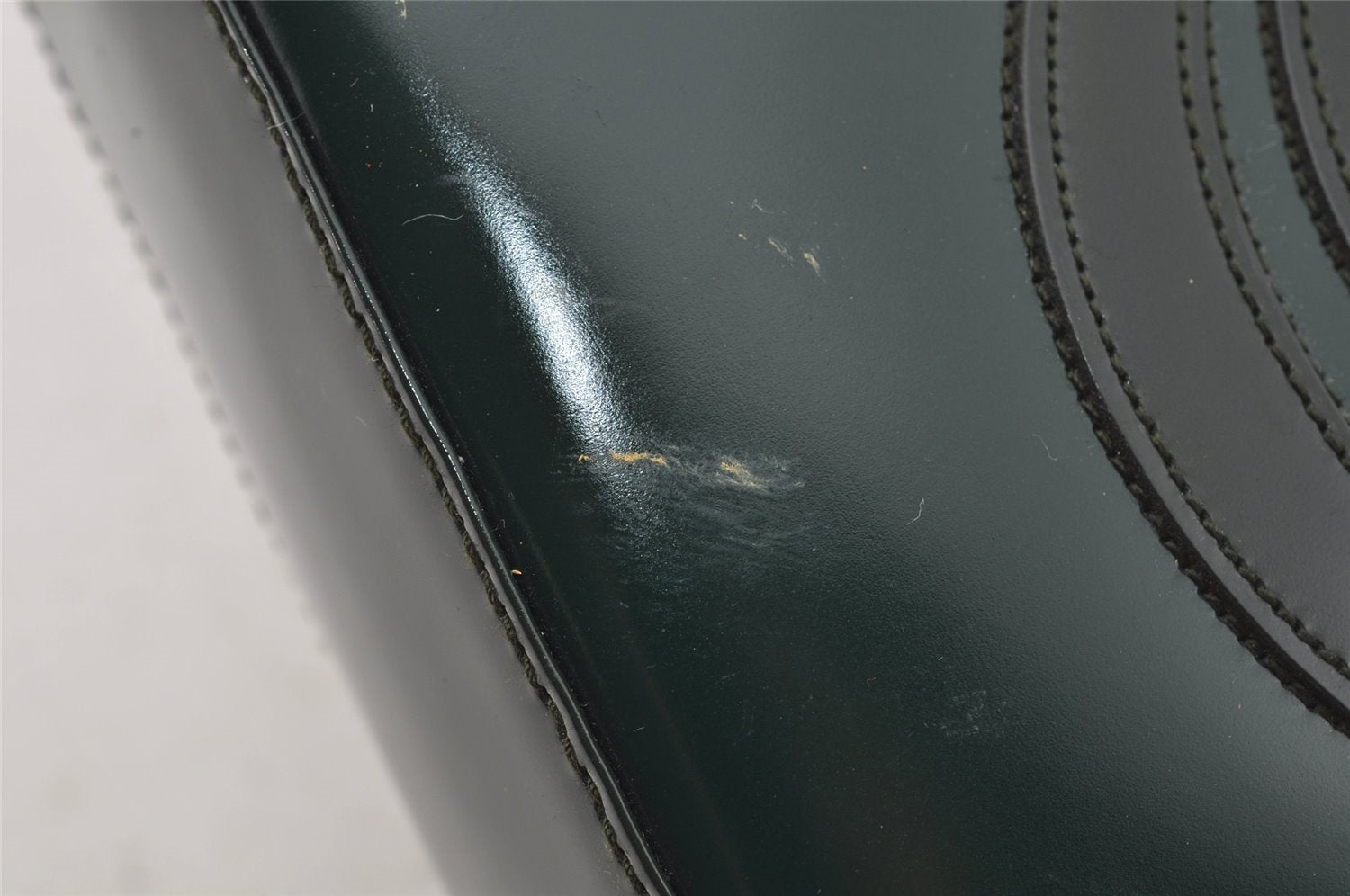 Authentic GUCCI Vintage Shoulder Hand Bag Purse Leather Green Junk 4054J