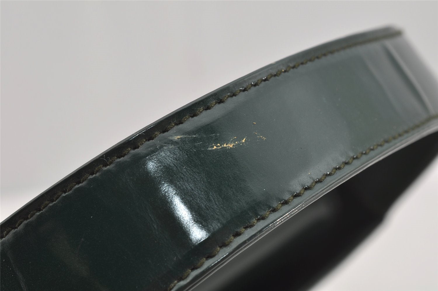 Authentic GUCCI Vintage Shoulder Hand Bag Purse Leather Green Junk 4054J