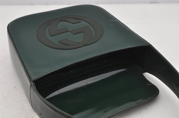 Authentic GUCCI Vintage Shoulder Hand Bag Purse Leather Green Junk 4054J