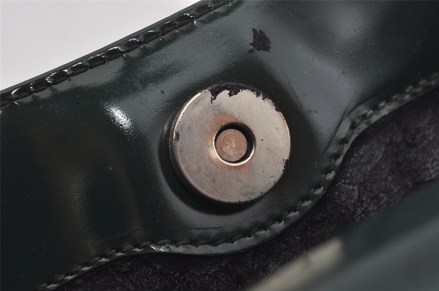 Authentic GUCCI Vintage Shoulder Hand Bag Purse Leather Green Junk 4054J