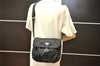 Authentic PRADA Nylon Tessuto Leather Shoulder Cross Body Bag Purse Black 4054K