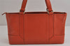 Authentic BURBERRY Vintage Leather Hand Bag Purse Orange 4055J