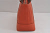 Authentic BURBERRY Vintage Leather Hand Bag Purse Orange 4055J