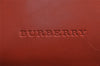 Authentic BURBERRY Vintage Leather Hand Bag Purse Orange 4055J