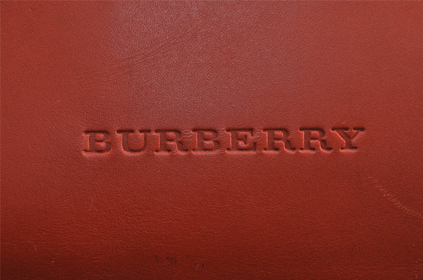 Authentic BURBERRY Vintage Leather Hand Bag Purse Orange 4055J