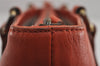 Authentic BURBERRY Vintage Leather Hand Bag Purse Orange 4055J