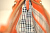 Authentic BURBERRY Vintage Leather Hand Bag Purse Orange 4055J