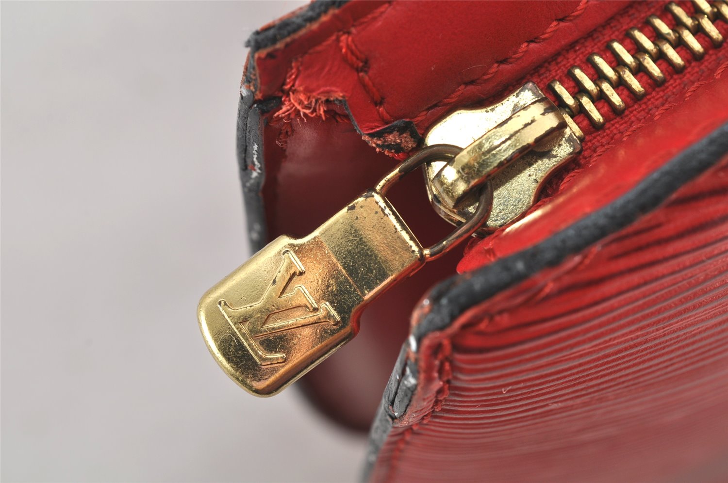 Auth Louis Vuitton Epi Saint Jacques Shopping Shoulder Bag Red M52267 LV 4055K