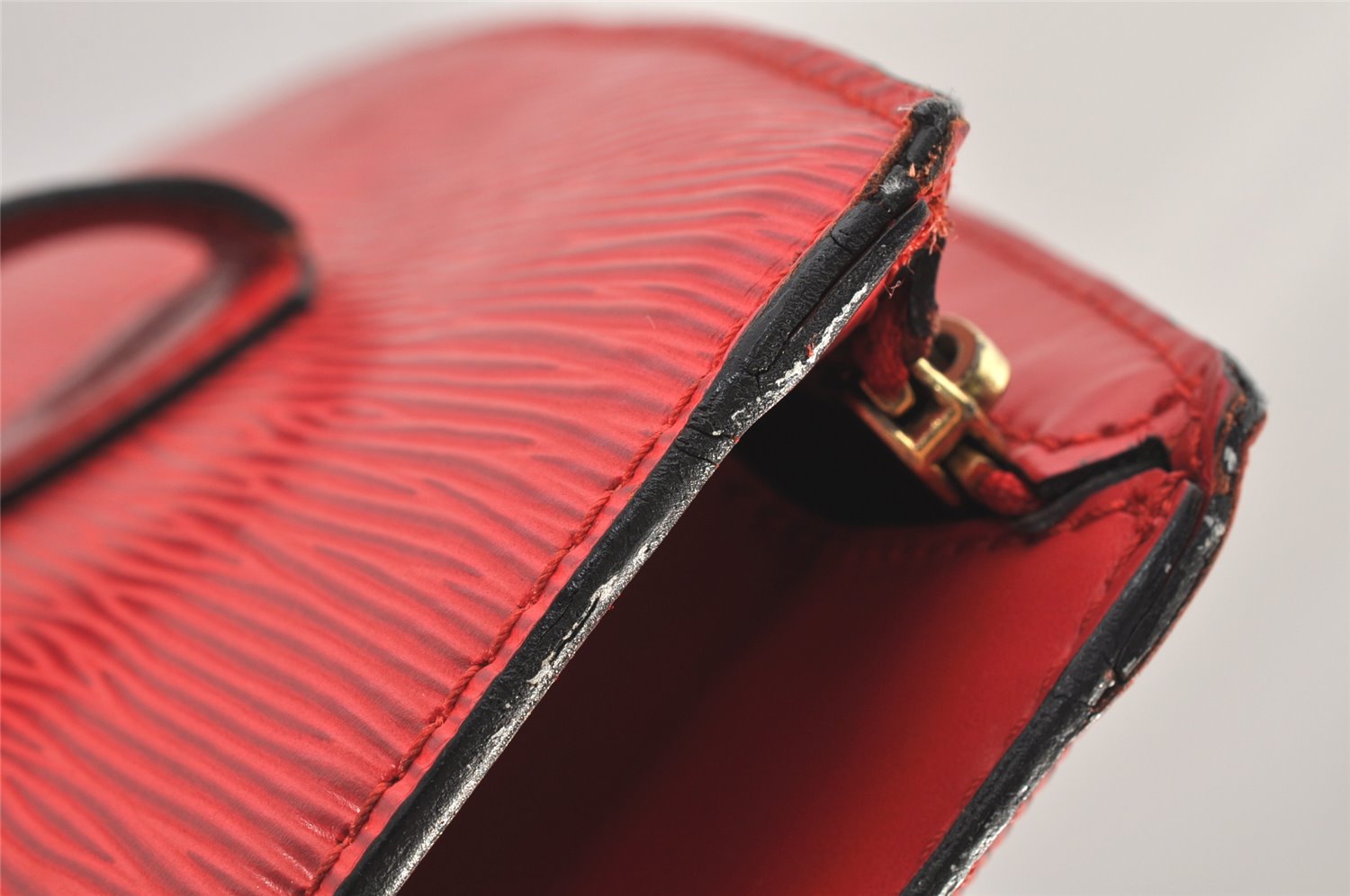 Auth Louis Vuitton Epi Saint Jacques Shopping Shoulder Bag Red M52267 LV 4055K