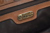 Authentic FENDI Pequin Shoulder Hand Bag Purse PVC Leather Brown Black 4056J