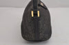 Authentic GUCCI Vintage Hand Bag Pouch Purse GG Canvas Leather 07198 Black 4057J