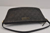 Authentic GUCCI Vintage Hand Bag Pouch Purse GG Canvas Leather 07198 Black 4057J