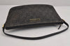 Authentic GUCCI Vintage Hand Bag Pouch Purse GG Canvas Leather 07198 Black 4057J