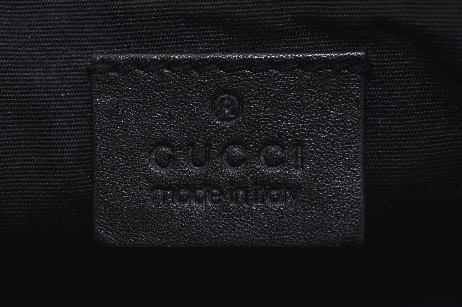 Authentic GUCCI Vintage Hand Bag Pouch Purse GG Canvas Leather 07198 Black 4057J