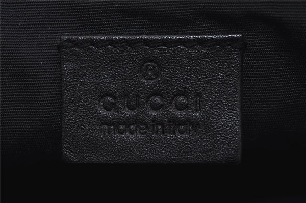Authentic GUCCI Vintage Hand Bag Pouch Purse GG Canvas Leather 07198 Black 4057J