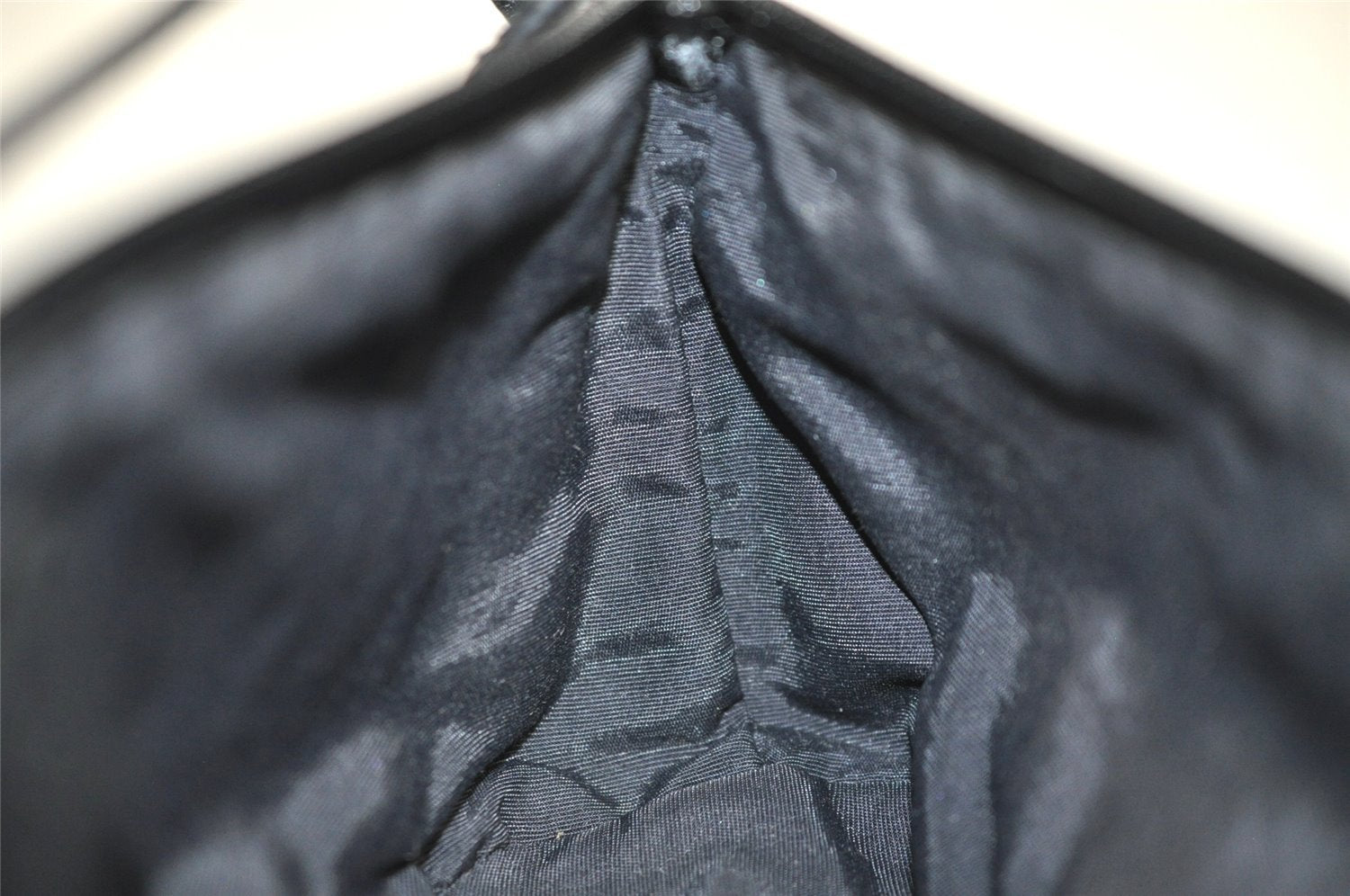 Authentic GUCCI Vintage Hand Bag Pouch Purse GG Canvas Leather 07198 Black 4057J